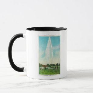 Caneca Vista do geyser de Myrtledale no Hot Springs