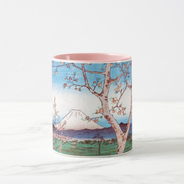 Caneca Vista do Monte Fuji e da Cherry Blossoms, Hiroshig (Centro)