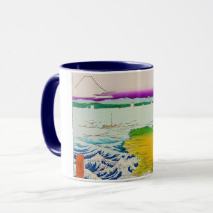 Caneca Vista do Monte Fuji e da costa, Hiroshige, Ukiyo-e