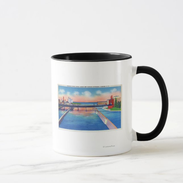 Caneca Vista do rio Oswego de Canal Locks & Harbor (Direita)