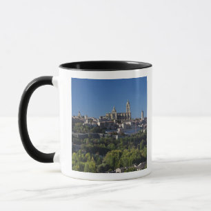 Caneca Vista elevada da cidade com a Catedral de Segóvia