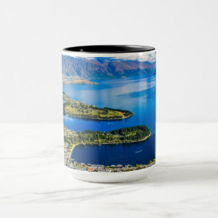 Caneca Vista em Queenstown do Pico de Bob, Nova Zelândia