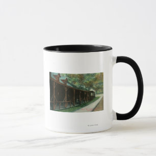 Caneca Vista exterior da taberna e da estrada de Fitch