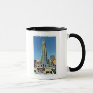 Caneca Vista exterior de RCA Bldg, centro de Rockefeller