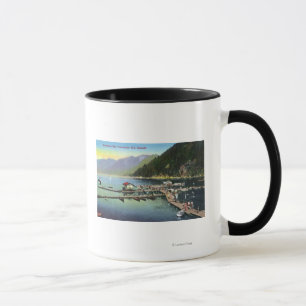 Caneca Vista geral da baía em ferradura e do porto