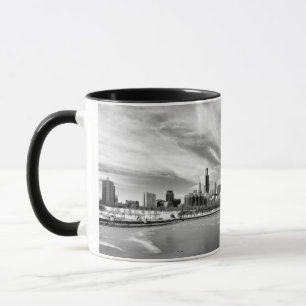 Caneca Vista panorâmica da skyline de Chicago no inverno