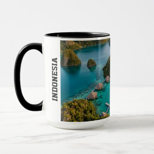 Caneca Vista paradisíaca das Ilhas Raja Ampat Piaynemo (Esquerda)