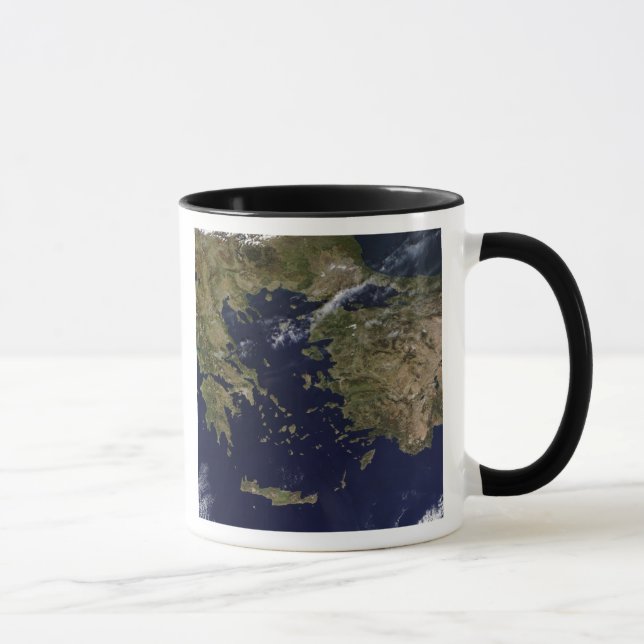 Caneca Vista por satélite da Grécia e da Turquia (Direita)