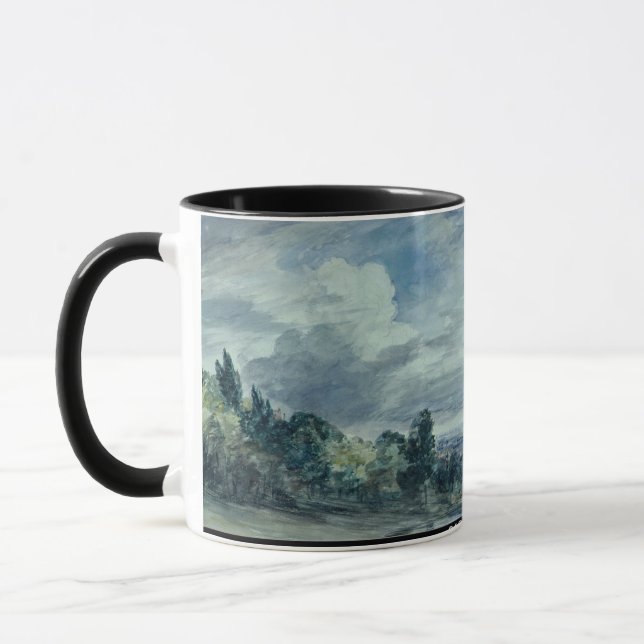 Caneca Vista sobre uma paisagem larga, com as árvores na (Esquerda)