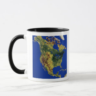 Caneca Vista topográfica do norte e da América Central