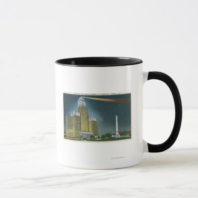 Caneca Visualização da Câmara Municipal Iluminada (Direita)