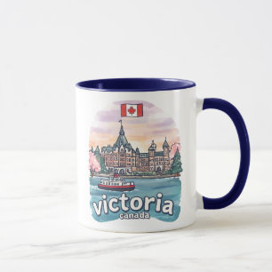 Caneca Vitória Canadá Colorido Fofo Artístico