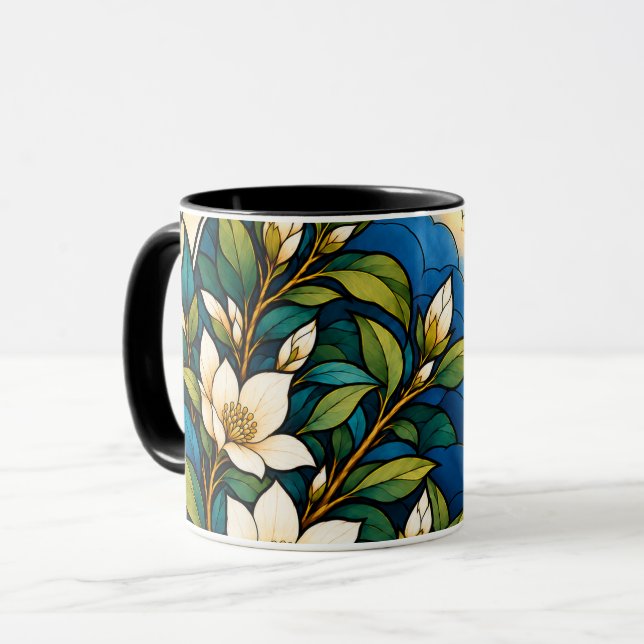 Caneca Vitraux Botânico Floral (Frente Esquerda)