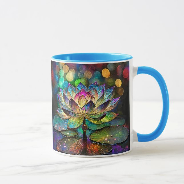 Caneca Vitraux Flor de Lótus Vibrante (Direita)