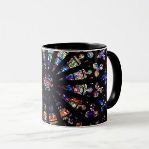 Caneca vitrinas coloridas da igreja