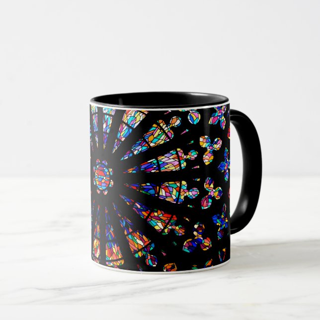 Caneca vitrinas coloridas da igreja (Frente Esquerda)