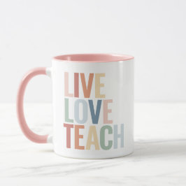 Caneca Viva Amor Ensine Arco-íris Apreciação ao Professor