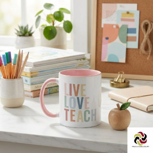 Caneca Viva Amor Ensine Arco-íris Apreciação de Professor