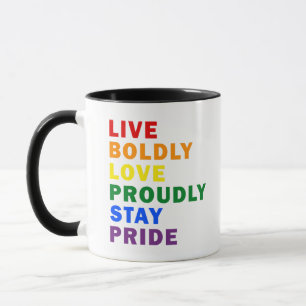 Caneca Viva o amor, orgulhosamente, continue orgulhoso