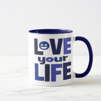Caneca Vive sua vida, ama seu azul da vida