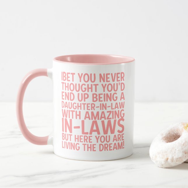 Caneca Vivendo A Filha De Sonho Em Lei Engraçada (Com Donut)