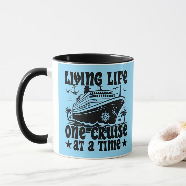 Caneca Vivendo A Vida Um Cruzeiro Por Vez De Férias Famil (Com Donut)