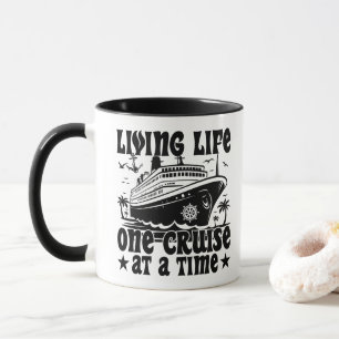Caneca Vivendo a Vida Uma Viagem de Cruzeiro de Cada Vez 