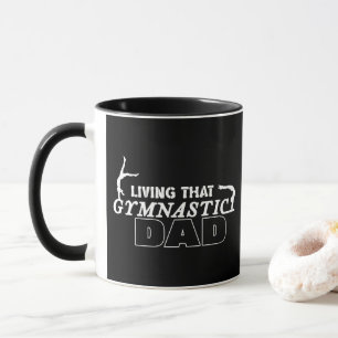 Caneca Vivendo aquele Pai de Ginástica, Amante de Ginásti