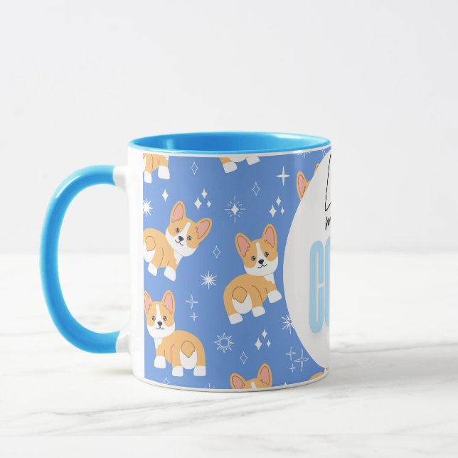 Caneca Vivendo Minha Melhor Vida De Corgi Engraçado, Boni (Esquerda)