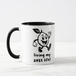 Caneca Vivendo Minha Vida com Zesto Diversão Punheta de L