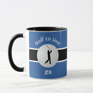 Caneca Viver para Bola de Golfe Figura de Golfista Preto