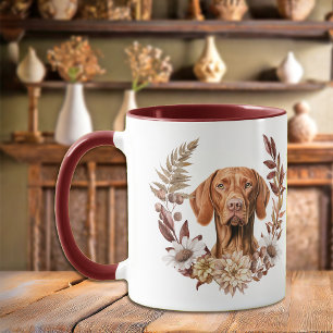 Caneca Vizsla Dog Autumn Wreath