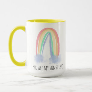 Caneca Você é meu arco-íris pintado à aguarela sol