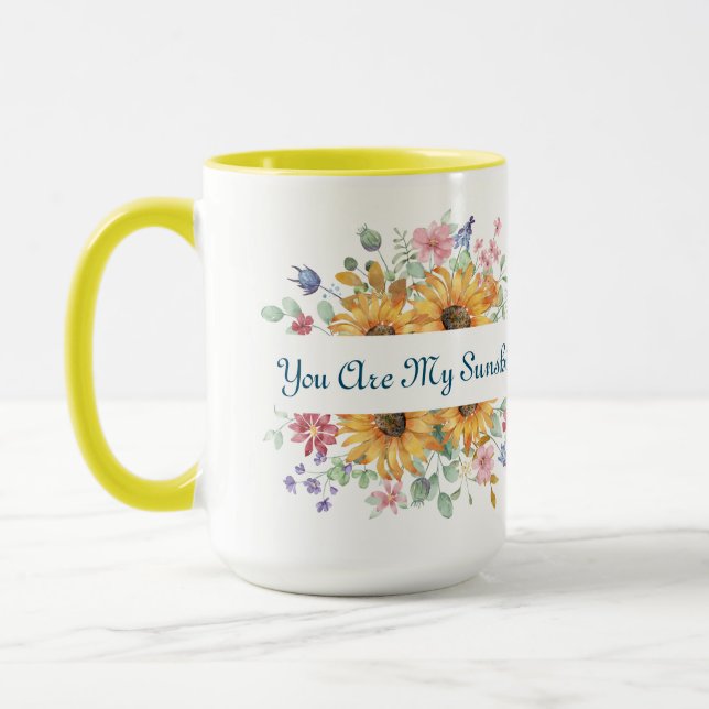 Caneca Você é minha citação de Sunshine e Sunflower (Esquerda)