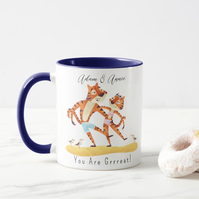 Caneca Você É O Grande Tigre Personalizado Dando-Lhe O Pr (Com Donut)