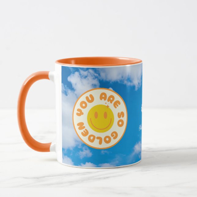 Caneca Você é tão ouro com alça laranja (Esquerda)