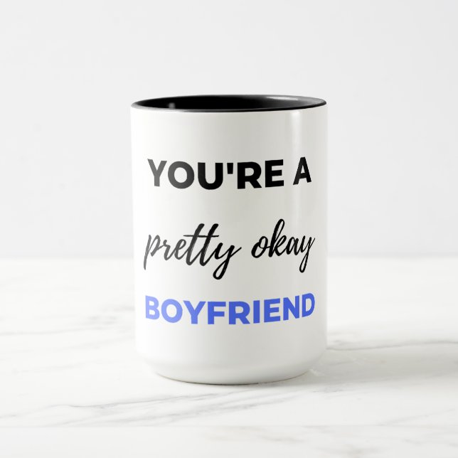 Caneca Você é um Bonito Namorado preto (Centro)