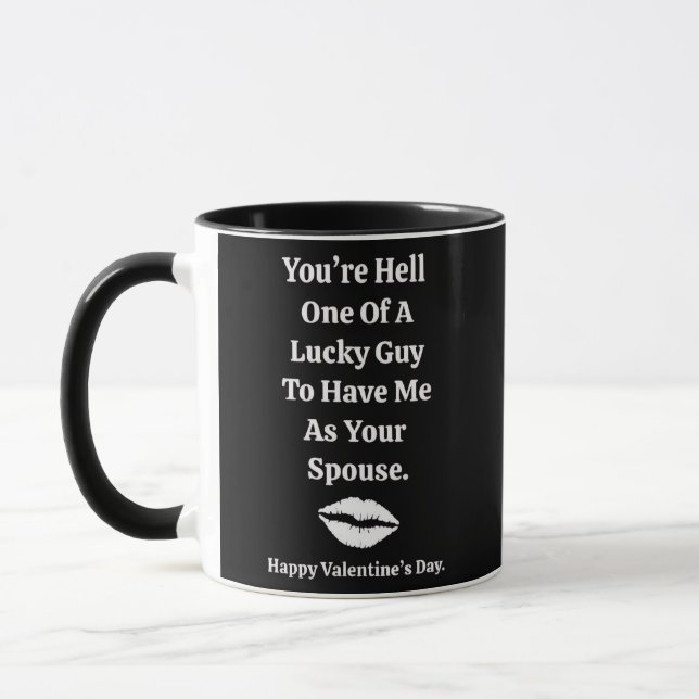 Caneca Você é um cara sortudo no Dia dos Namorados  (Esquerda)