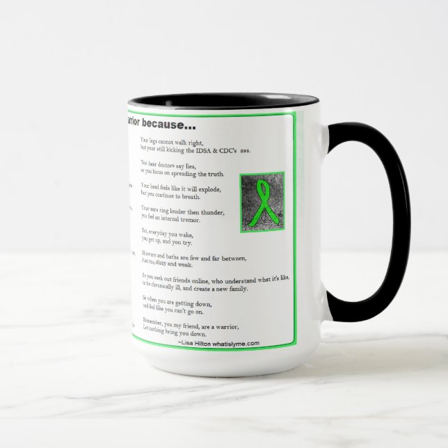 Caneca Você é um guerreiro, Lyme Disease Awarness Mug (Direita)