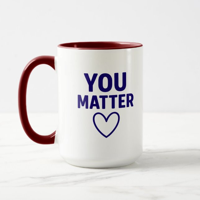 Caneca Você Importa" Positividade do Coração Vermelho (Esquerda)