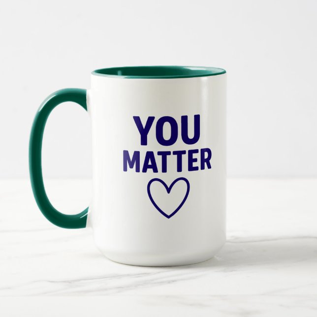 Caneca Você Importa" Positividade do Coração Vermelho (Esquerda)