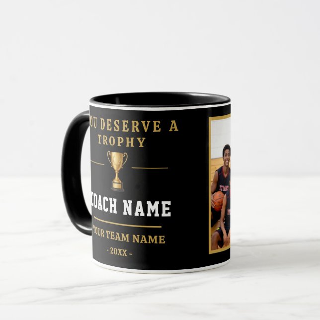 Caneca Você Merece um Troféu Foto da Equipe do Treinador  (Frente Esquerda)
