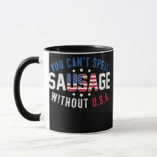 Caneca Você Não Consegue Soletrar Salsicha Sem EUA 4 De J