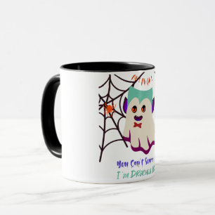 Caneca Você não pode me assustar Eu sou Dracula Boo Black