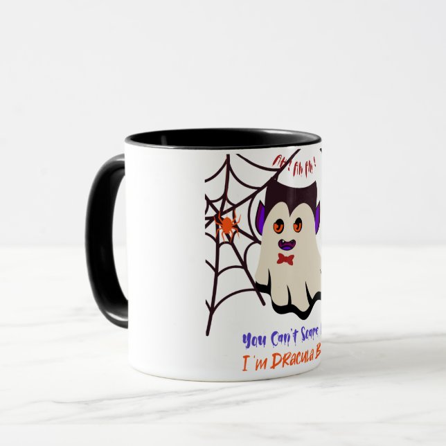Caneca Você não pode me assustar Eu sou Dracula Boo Black (Frente Esquerda)