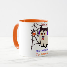 Caneca Você não pode me assustar Eu sou Dracula Boo Orang