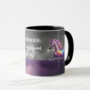 Caneca Você Pode Descansar O Rainbow Glitter Unicorn