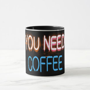 Caneca Você precisa de café, Caffine Neon Sign