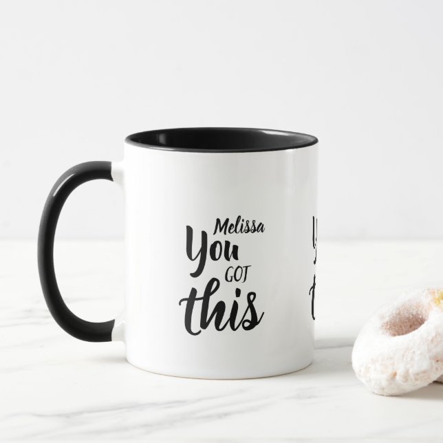 Caneca Você Recebeu Este Nome Personalizado Inspiracional (Com Donut)