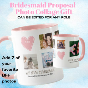 Caneca Você Será Minha Coroa De Bridesmaid, COLLAGE BFF G